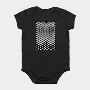 Black and White Textured - Geometric Design Baby Bodysuit